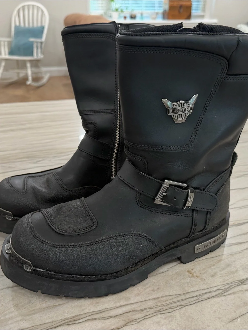 Harley-Davidson Shift Engineer D95115 Black Leather Motorcycle Boots Men’s 11.5